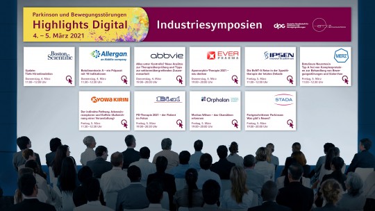 Darstellung der Industriesymposien des Deutsche Kongress für Parkinson- und Bewegungsstörungen