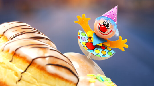 Pastries with carnival decorations